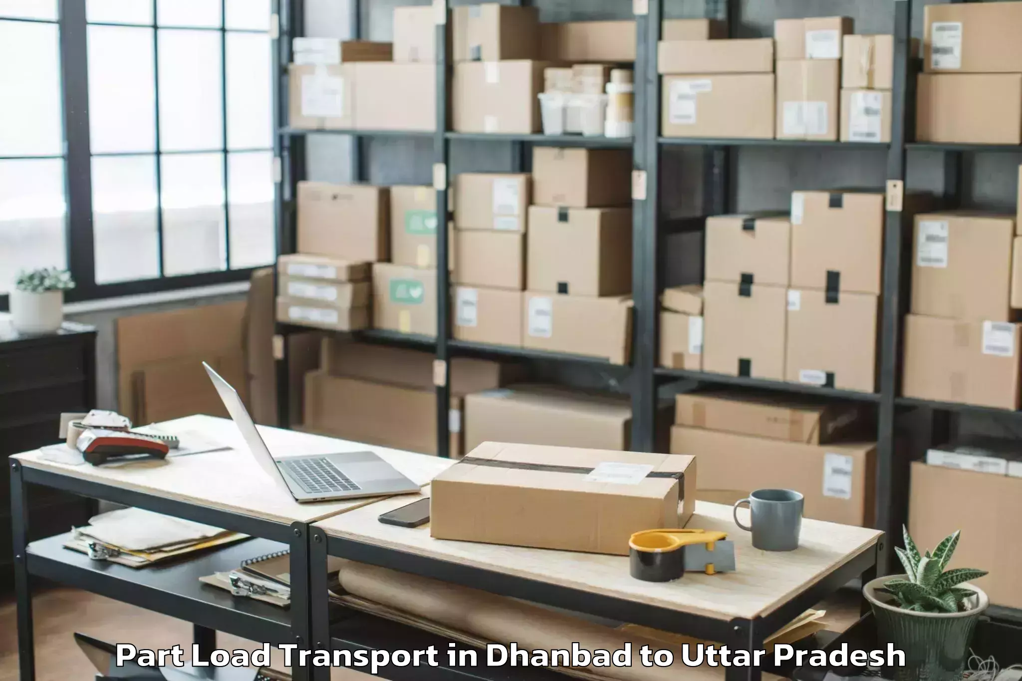 Book Dhanbad to Pharenda Part Load Transport Online